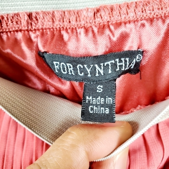 For Cynthia Orange Coral Long Maxi Pleated Skirt SALE - Picture 4 of 8